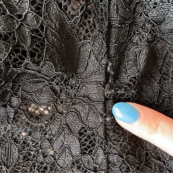 Black Lace High Neck Bodysuit - Picture 6 of 7